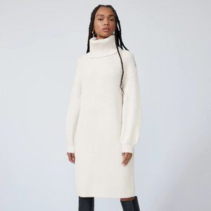 Babaton Cream Turtleneck Sweater Dress